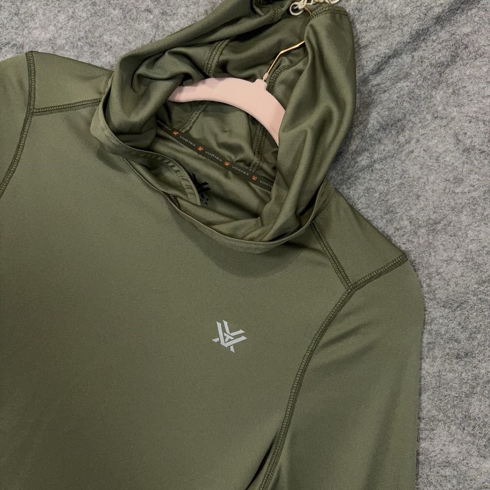 Vortex Optics Sun Slayer Hoodie Womens Sz M Green Moisture Wick UPF 50+